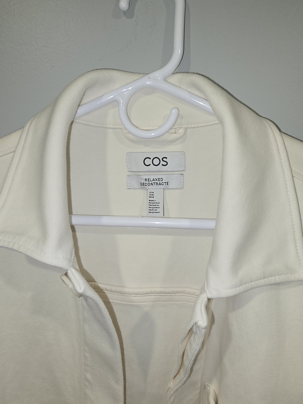 COS Cream Relaxed Button Up Over Shirt